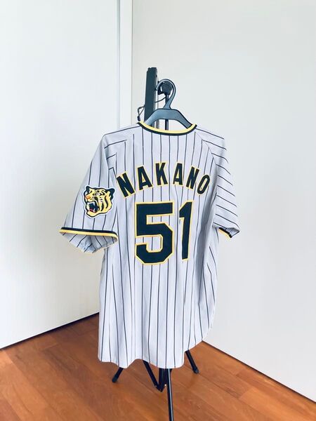 阪神タイガース ビジター ユニフォーム 中野拓夢 メンズS ミズノ 刺繍 グレー 中野 MIZUNO 阪神タイガース公認 公式