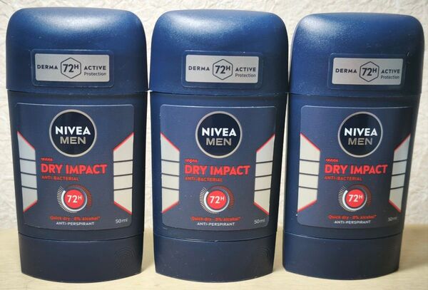 3点セットNIVEA MEN DRY IMPACTデオドラントスティック50ml