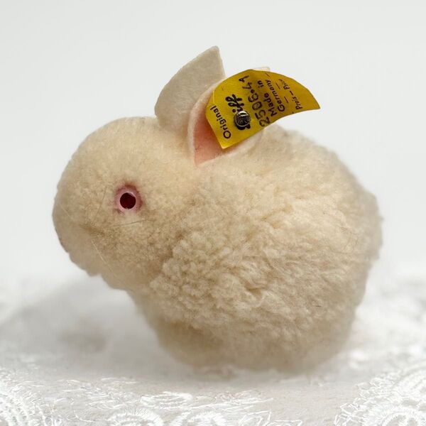 送料無料★シュタイフ★Woolen Rabbit 6㎝ オールID's完品★雪うさぎ/ぽんぽんラビット★ビンテージ★Steiff