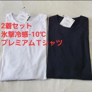 2枚セット ワークマン 氷撃冷感-10℃ プレミアムTシャツ 共にLサイズ 白と黒
