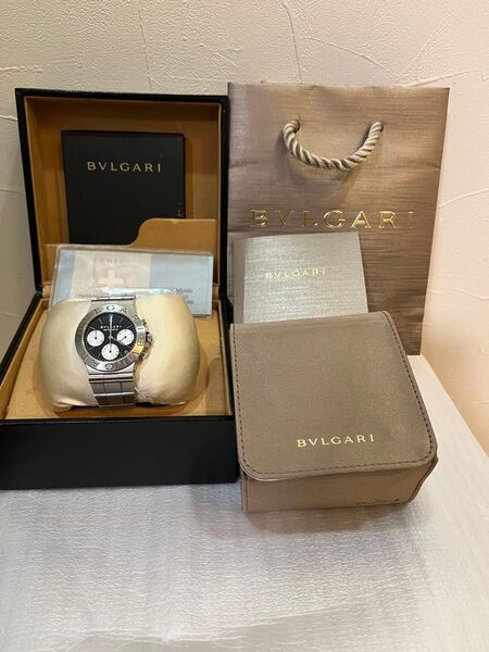BVLGARI ブルガリ スポーツ クロノグラフ CH35BSSDブラック ステンレス メンズ 自動巻き腕時計 中古