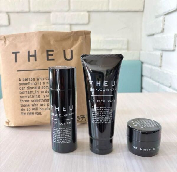THEU 薬用メンズニキビケア 日本製【洗顔 保湿ジェル 化粧水 3点セット】ニキビ跡 ニキビ予防対策