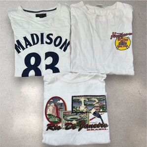 白T 古着 3着まとめ売り Tシャツ プリント 半袖 ヴィンテージ