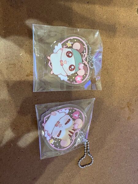 ハム太郎 キャラ福くじ アクリルキーホルダー かぶるくん、トラハムちゃんのセット