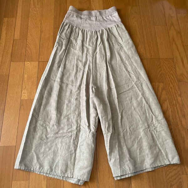 BEARDSLEY ニットコンビワイドパンツ リネン
