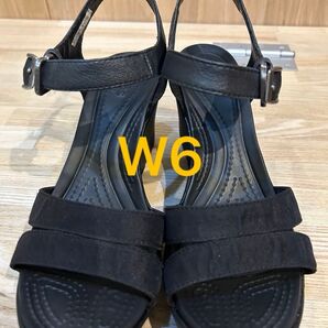 Crocs ウェッジソールサンダル ブラック W6