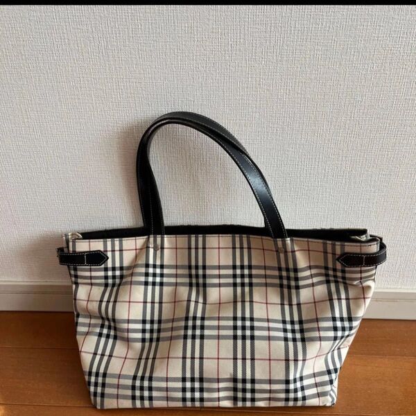 BURBERRY バーバリー ブルーレーベル ノバチェック トートバッグ ベージュ