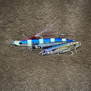ジグパラマイクロスイム15g、ジグパラジェット20g 3点セット(ライブ金サバ、ライブ金アジ、ゼブライワシ)