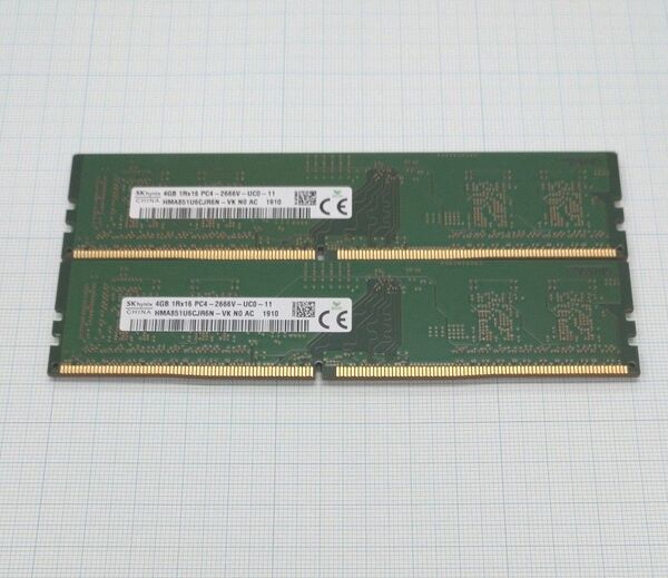 デスクトップ用メモリ SK HYNIX PC4-2666V 4GB 2枚 7.11