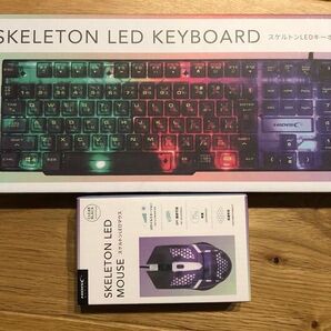HIDISC スケルトン LEDキーボード スケルトンLEDマウス 新品未開封 ゲーミングキーボード キーボード マウス