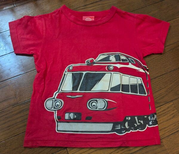 値下げ不可 名鉄 パノラマカー 電車 半袖Tシャツ オジコ 6A 100cm 110cm 赤