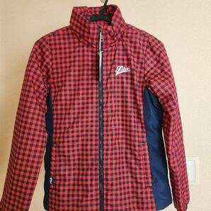 【新品未使用タグ付】フィラゴルフ ナイロン ジャケット レディース チェック M レッド系 中綿ジャケット FILA GOLE