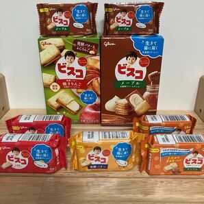 《未開封》ビスコセット メープル 乳酸菌クリームサンド 発酵バター 焼きりんご 4箱+個包装8袋