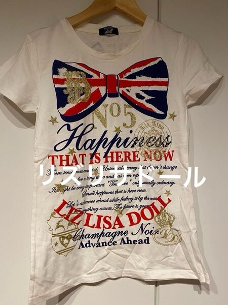 LIZ LISA DOLL Tシャツ トップス リボンプリント 半袖 半袖Tシャツ 白