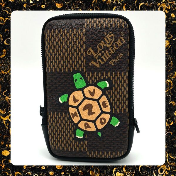 ルイヴィトン LOUIS VUITTON ダブルフォンポーチ ダミエ ジャイアント 亀 タートル バッグ IC内蔵型