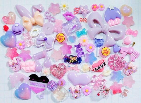 デコパーツ 94 パープル ネイルパーツ まとめ売り