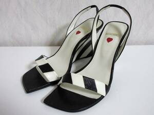  Moschino MOSCHINObai color sandals black white 36 1/2 north 414