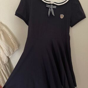 160 axes femme セーラーカラーワンピース ネイビー