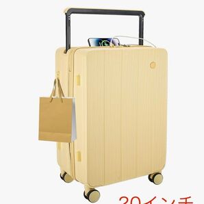 スーツケース 大容量 キャリーケース 超軽量 USB付き イエロー 20インチ スーツケース キャリーバッグ 軽量