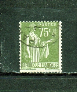 206052 フランス 1932年 普通 平和の象徴 75c オリーブ緑 使用済