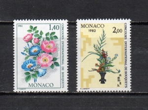 207507 モナコ 1981年 モンテカルロ国際花環製作コンクール 2種完揃 未使用NH