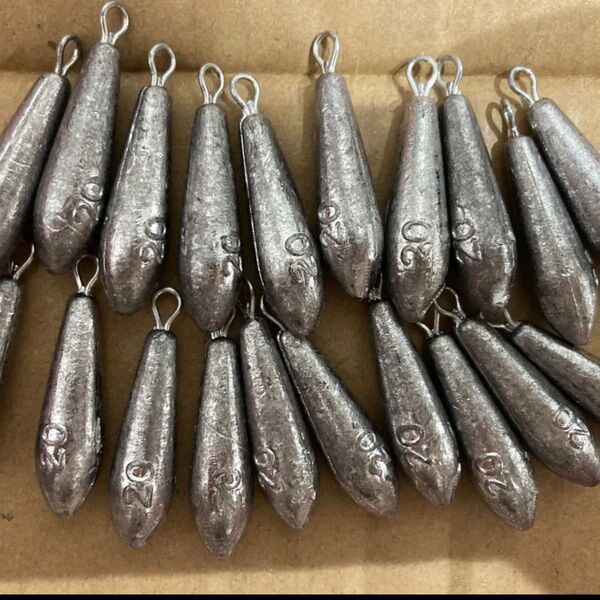 約6号20gナス型おもり20個入り夏海アウトドアフィッシング魚釣りおもり