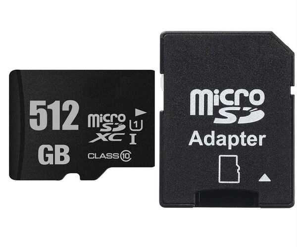 【新品・未使用】512GB microSDカードTF マイクロSDアダプター付