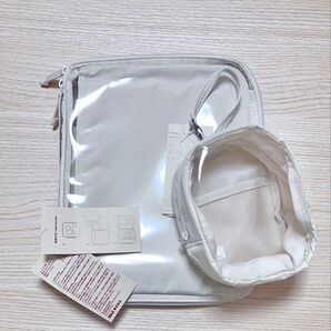 【タグ付き新品】無印良品 ポケットが選べるコレクションケース A5ワイド 吊るせるコレクションポーチ アイボリー ベージュ セット