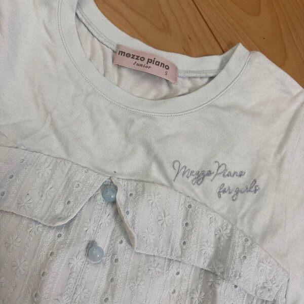 mezzo piano junior メゾピアノジュニア Tシャツ 水色 S