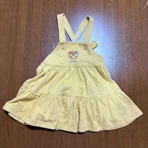 【アンパンマン 80cm】ドキンちゃん コキンちゃん キャミソールワンピース チュニック ベビー服 イエロー