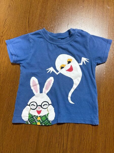 【めがねうさぎ 90cm】半袖Tシャツ うさこ ベビー服 ネイビー