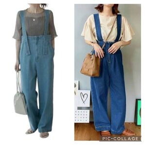 美品デニムサロペットLデニムオーバーオール デニム サス付きサスペンダー付き オーバーオール サロペット デニムサロペット デニム