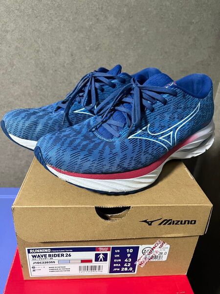 MIZUNO WAVE RIDER 26 ランニングシューズ 28.0cm ブルー