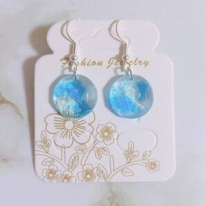【再販】075 琉球ガラス シルバー ゆれるピアス