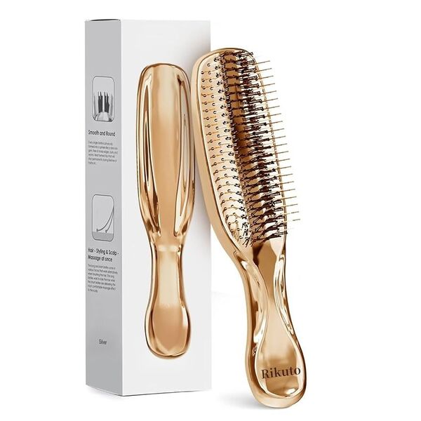 ヘアブラシ ウェットブラシ スカルプブラシ スタイリング ヘアケアブラシ 毛穴クレンジング 頭皮ケア ローズゴールド