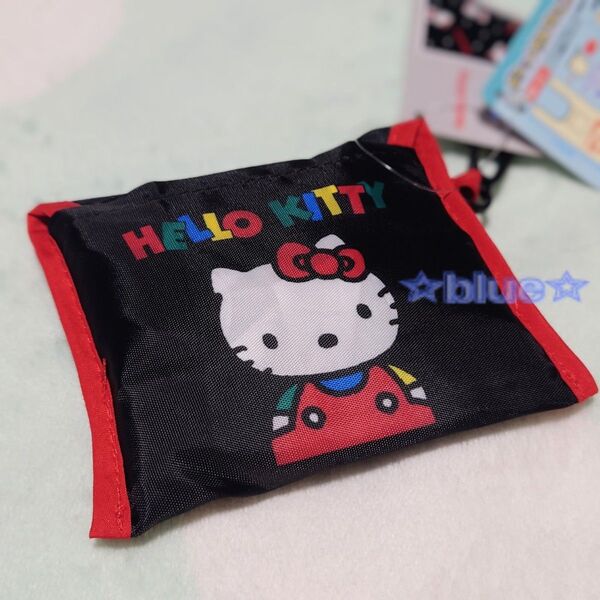 ハロー キティ エコバッグ ポケット付き プチエコバッグ ブラック 黒 サンリオ Hello Kitty