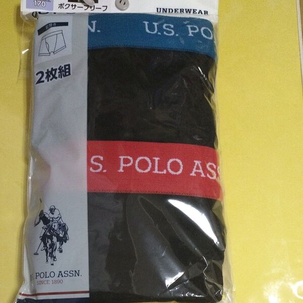 U.S. POLO ASSN. ボクサーブリーフ 2枚組 170 黒 新品未開封