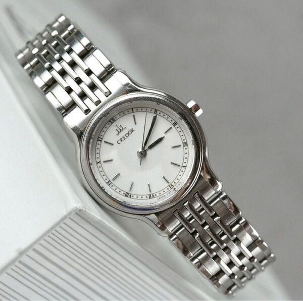 美品 SEIKO クレドール ホワイト文字盤 クォーツ レディース腕時計 セイコー