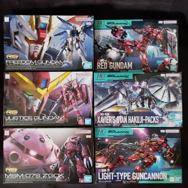 ガンプラ6点セット【フリーダム/ジャスティス/ズゴック/赤いガンダム/ギャン/軽キャノン】 RG HG