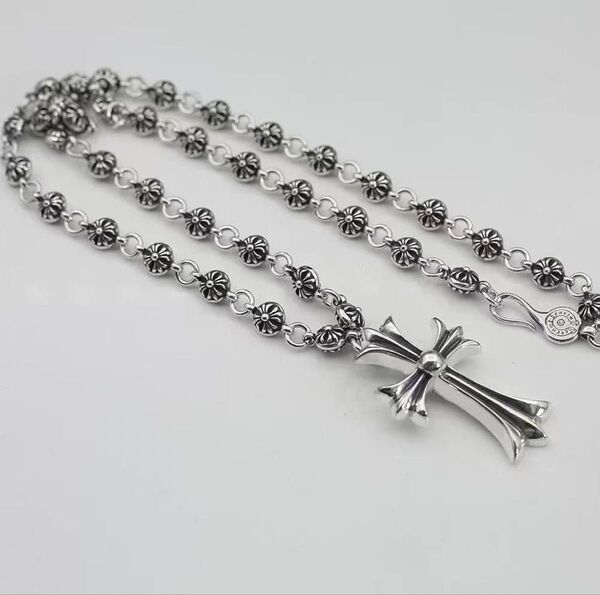☆新品☆ ボールチェーンネックレス チェーン クロスペンダント トップ シルバー925 silver925 刻印