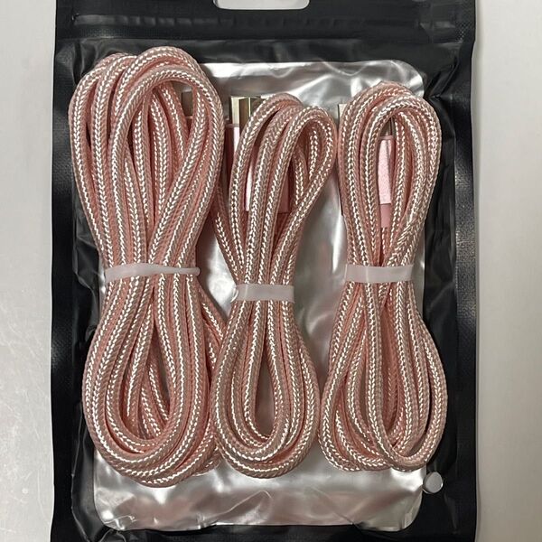 USB Type-C 充電ケーブル 3本セット(1M/1M/2M) ピンク