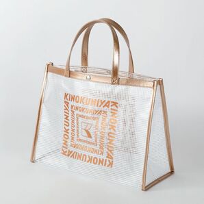 【新品】紀ノ国屋 クリアミディアムバッグ ゴールド