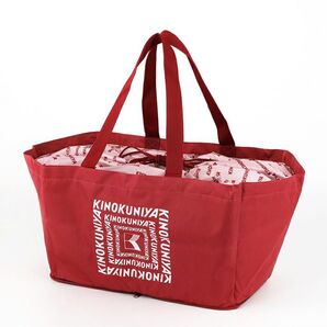 【新品】紀ノ国屋 折りたためる保冷カゴバッグ レッド