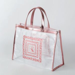 【新品】紀ノ国屋 クリアミディアムバッグ ローズピンク
