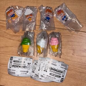 ☆ニックン&セイチャン アソートコレクション B賞 ソフトクリームチャーム C賞 ふらっとめじるしアクセサリー コンプリートセット