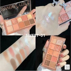 sweet mint 10色 アイシャドウパレット 01 コーラルオレンジ