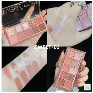 sweet mint 10色 アイシャドウパレット 03 ローズピンク