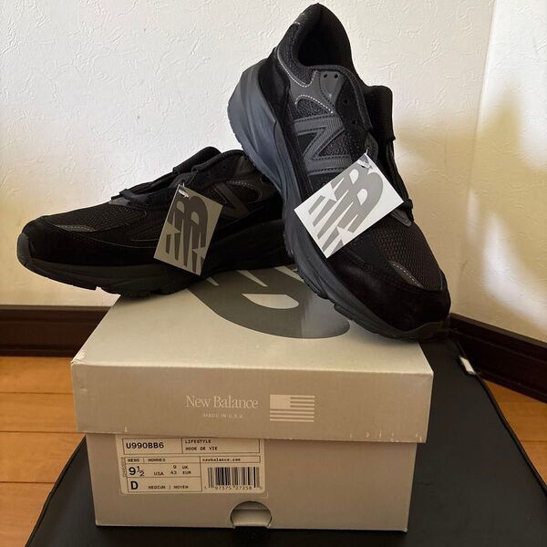 新品未使用 New BalanceニューバランスUSA 990 v6トリプルブラック U990BB6 27.5cm