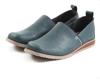 値下げ!【美品】ペニーレイン PENNY LANE スリッポン フラットシューズ 深緑 24cm