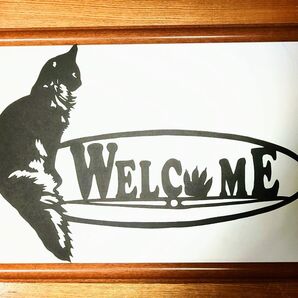 切り絵 Welcome猫ちゃん